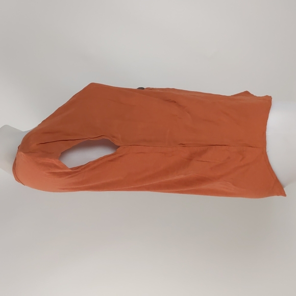Witchery Womens Top Size XS Orange Sleeveless V-Neck Button Detail Lyocell Blend - Picture 11 of 14